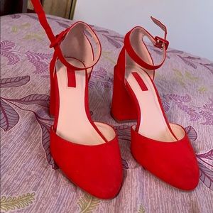 Red Ankle Strap Heels